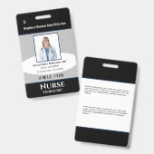 カスタム社員写真ロゴバーコード名札 バッジ (正面＆裏面)