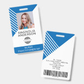 カスタム社員写真ロゴバーコード名札 バッジ (正面＆裏面)