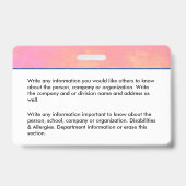 カスタム社員写真ロゴバーコード名 バッジ (裏面)