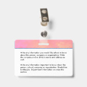 カスタム社員写真ロゴバーコード名 バッジ (裏面 （クリップ付）)