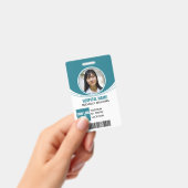 カスタム社員写真ロゴ名IDバーコード バッジ (手持ち)