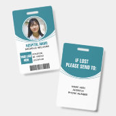 カスタム社員写真ロゴ名IDバーコード バッジ (正面＆裏面)