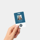 カスタム社員写真名札バーコードロゴ バッジ (手持ち)