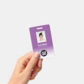 カスタム社員写真 グラデーションパープル バッジ (手持ち)