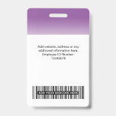 カスタム社員写真 グラデーションパープル バッジ (裏面)