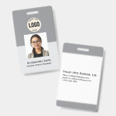 カスタム社員写真、バーコード、ロゴ、名札 バッジ (正面＆裏面)