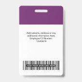 カスタム社員写真、バーコード、ロゴ、名札 バッジ (裏面)