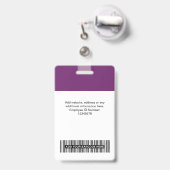 カスタム社員写真、バーコード、ロゴ、名札 バッジ (伸縮クリップ付きの裏面)