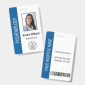 カスタム社員写真 青 白 医療用ID 青 バッジ (正面＆裏面)