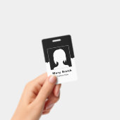 カスタム社員写真、QRコード、ロゴ、ネームバッジ バッジ (手持ち)