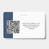 カスタム社員写真、QRコード、ロゴ、名前 バッジ (裏面)