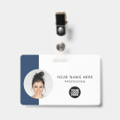 カスタム社員写真、QRコード、ロゴ、名前 バッジ (正面 （クリップ付）)