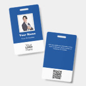 カスタム社員写真、QRコード、ロゴ、名札 バッジ (表裏)