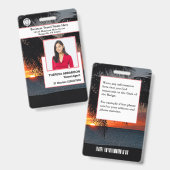 カスタム社員写真IDカードバーコード バッジ (正面＆裏面)