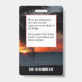 カスタム社員写真IDカードバーコード バッジ (裏面)