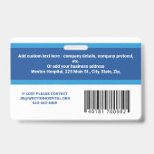 カスタム社員写真ID、バーコード＆ロゴ会社 バッジ (裏面)