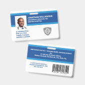 カスタム社員写真ID、バーコード＆ロゴ会社 バッジ (正面＆裏面)