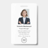 カスタム社員名とロゴ写真 バッジ (正面)