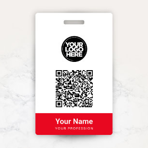 カスタム社員名 ビジネス ロゴ QR コード バッジ
