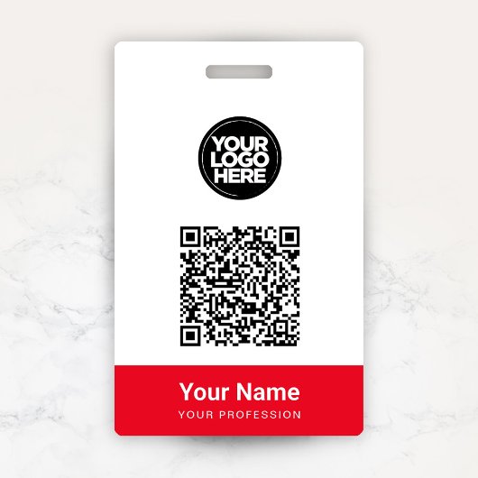カスタム社員名 ビジネス ロゴ QR コード バッジ