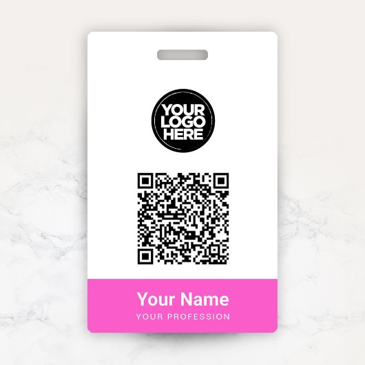 カスタム社員名 ビジネス ロゴ QR コード バッジ