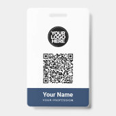 カスタム社員名 ビジネス ロゴ QR コード バッジ (正面)
