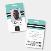 カスタム社員名、写真、バーコード、ロゴ バッジ (正面＆裏面)