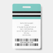 カスタム社員名、写真、バーコード、ロゴ バッジ (裏面)