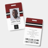 カスタム社員名、写真、バーコード、ロゴ バッジ (正面＆裏面)