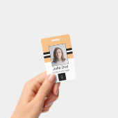 カスタム社員名、写真、バーコード、ロゴ バッジ (手持ち)