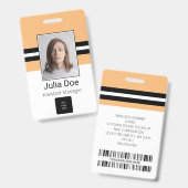 カスタム社員名、写真、バーコード、ロゴ バッジ (正面＆裏面)