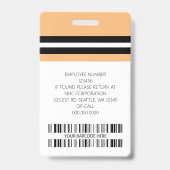 カスタム社員名、写真、バーコード、ロゴ バッジ (裏面)