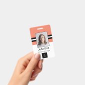 カスタム社員名、写真、バーコード、ロゴ バッジ (手持ち)