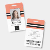 カスタム社員名、写真、バーコード、ロゴ バッジ (正面＆裏面)