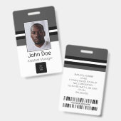 カスタム社員名、写真、バーコード、ロゴ バッジ (正面＆裏面)