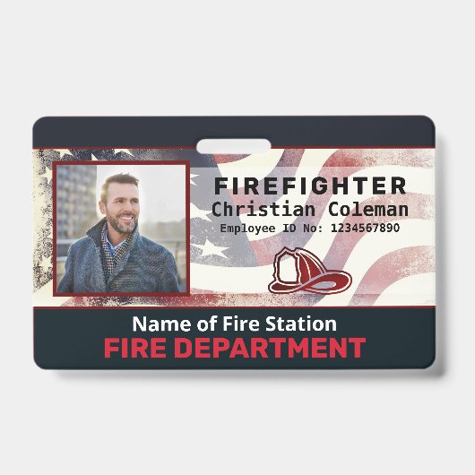 カスタム社員名 ID カード ロゴ バーコード 写真 バッジ (正面)