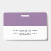 カスタム社員証 - 写真、バーコード、ロゴ、名前ID B バッジ (裏面)