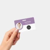 カスタム社員証 - 写真、バーコード、ロゴ、名前ID B バッジ (手持ち)