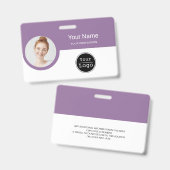 カスタム社員証 - 写真、バーコード、ロゴ、名前ID B バッジ (正面＆裏面)
