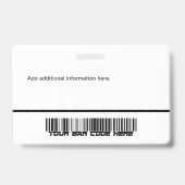 カスタム社員証 - 写真、ロゴ、バーコードと名前 バッジ (裏面)