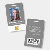 カスタム社員 – フォトロゴバーコード名 バッジ (表裏)