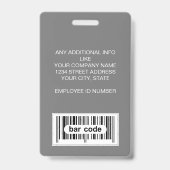 カスタム社員 – フォトロゴバーコード名 バッジ (裏面)