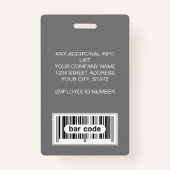 カスタム社員 – フォトロゴバーコード名 バッジ (裏面)