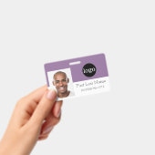 カスタム社員 - ロゴ、写真、バーコード、名前ID バッジ (手持ち)