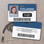 カスタム社員 - 写真、バーコード、ロゴ、名前 バッジ