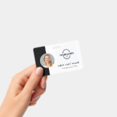 カスタム社員 – 写真、ロゴ、名前IDバッジ バッジ (手持ち)