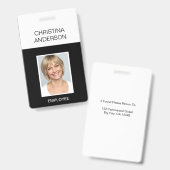 カスタム社員 – 名前フォトワー企業のク バッジ (正面＆裏面)