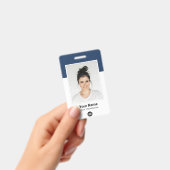 カスタム社員 大きな写真 QR バーコード ロゴ 名前 バッジ (手持ち)