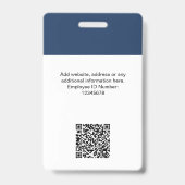 カスタム社員IDカーモダンドNavy Blue QRバッジ バッジ (Back)
