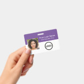 カスタム社員IDバッジ バーコードロゴ バッジ (手持ち)